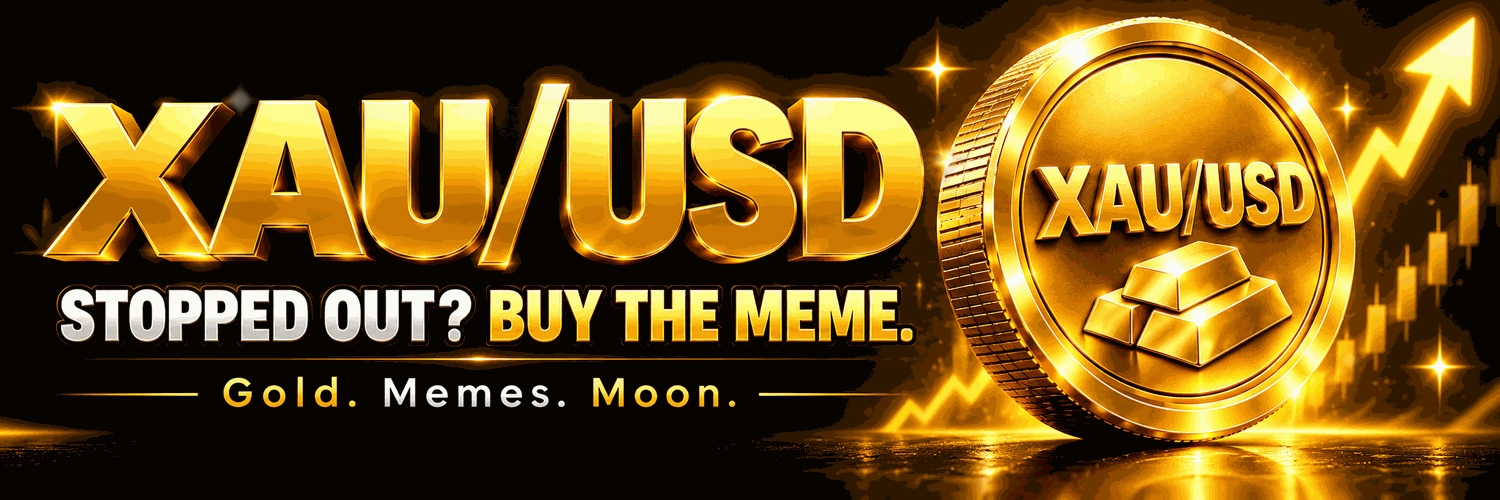 Animated gold XAU/USD meme banner saying Stopped Out? Buy the Meme